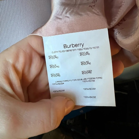 NWT Burberry Pink Linen Blazer, size 52 - Picture 7 of 11